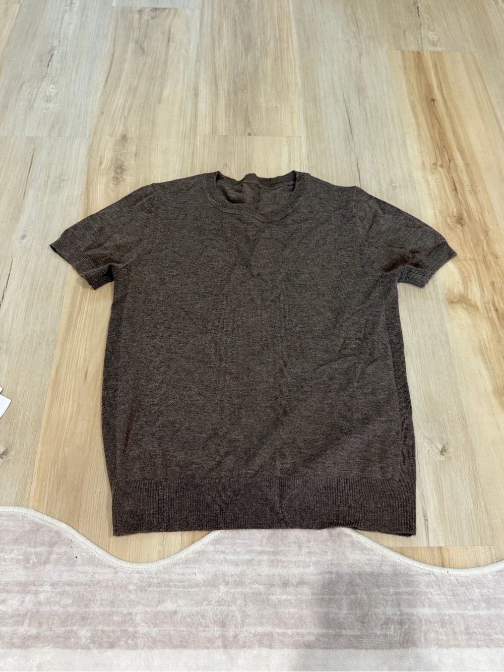 Classic Short Sleeve Knit Top - Dark Brown